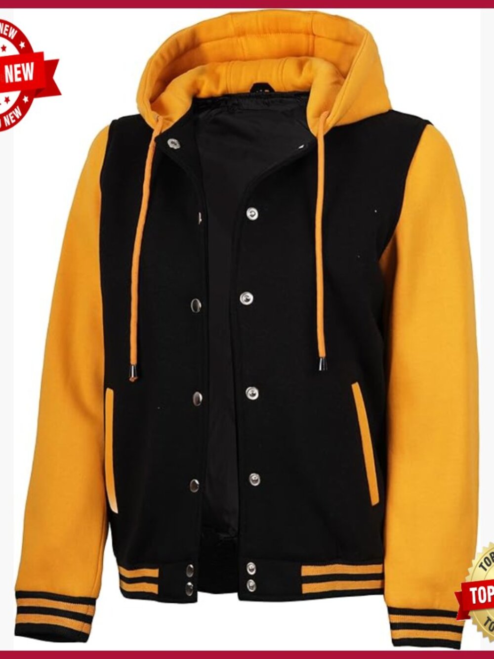 Fleece Hooded Varsity Bomber Jacket Women's Regular Fit Long Sleeve